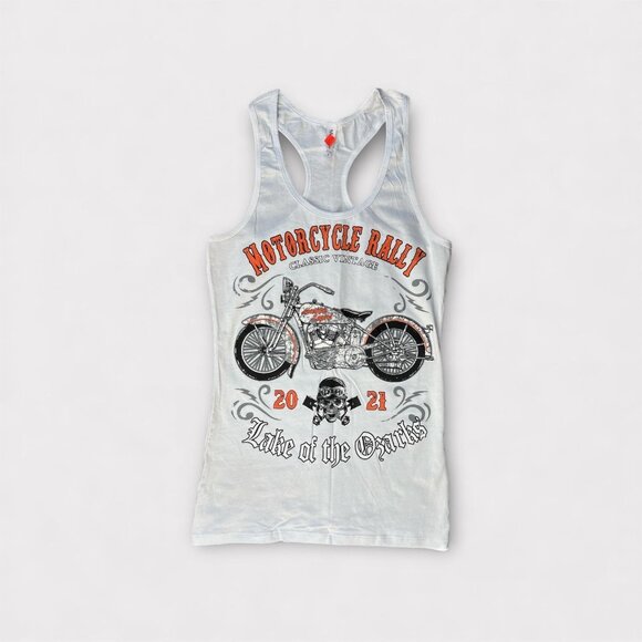 Lake Of The Ozarks Motorcycle Rally Shirt Womens Small White Tank Top 2021 - Picture 1 of 6
